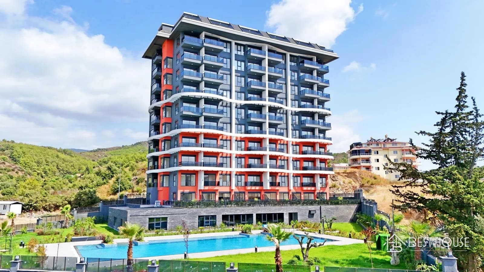 1+1 Apartment with Sea and Nature View in Alanya Demirtaş